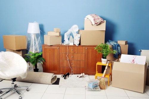 House removals team planning a move on a Balham residential street