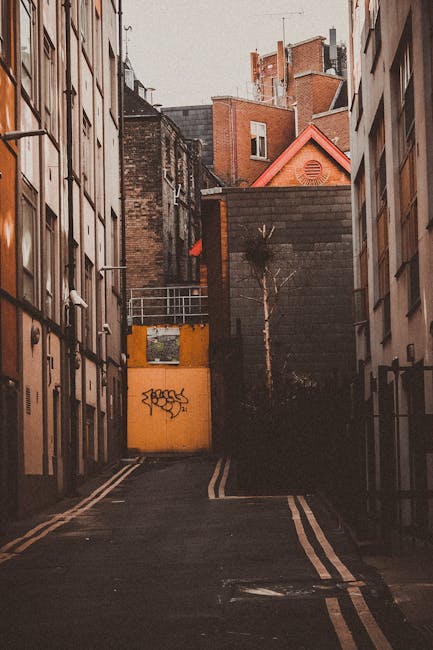 A narrow residential street in Balham with a pavement lined by white and brick buildings, some featuring decorative black iron railings and potted plants on window sills. The scene shows a typical urb
